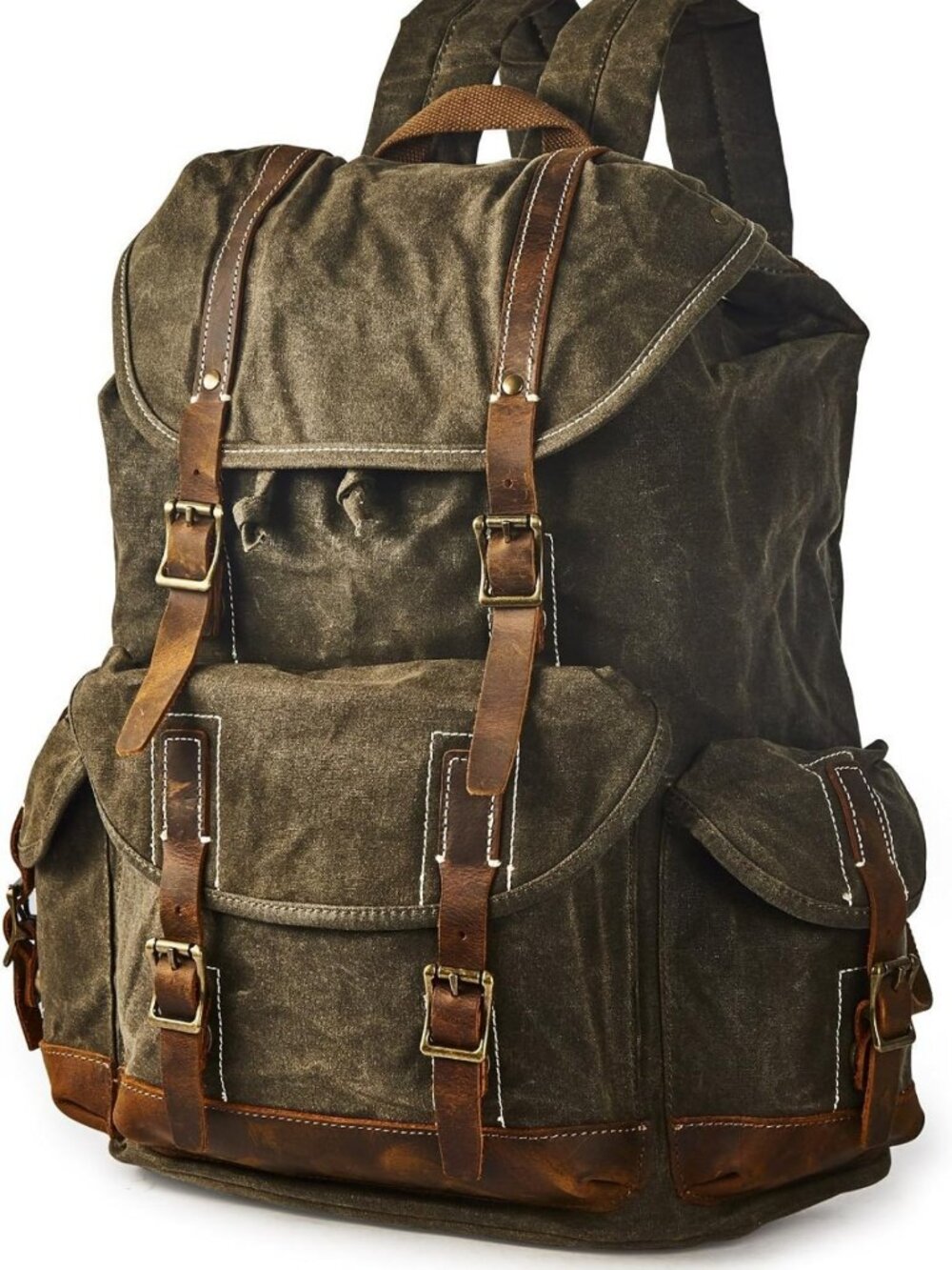 Durable Waxed Canvas Rucksack Backpack | Water-Resistant, Stylish & Versatile